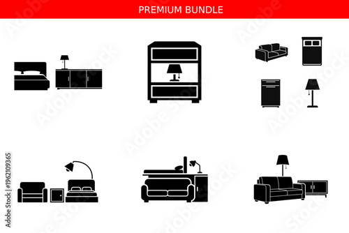 Premium bundle of home furniture icons