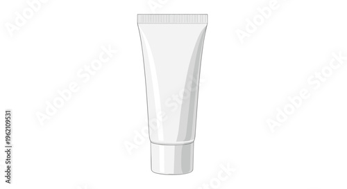 A plain white cosmetic or medical cream tube with a simple cap stands upright on a clean white background.