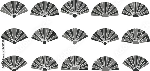 Decorative fan pattern repeating element graphic design illustration