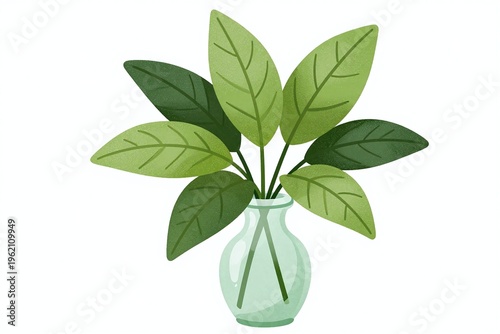 A drawing of a plant in a green vase