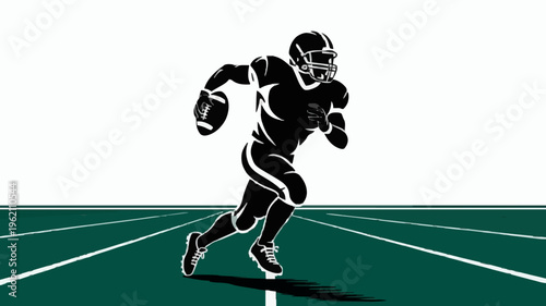 American Football Player Silhouette Clipart