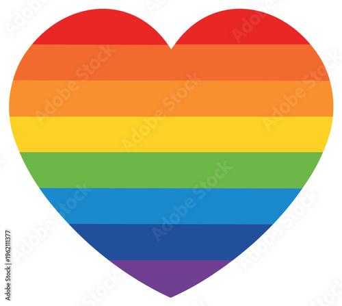 Rainbow heart symbol expressing love and unity with vibrant colors for LGBTQ Pride