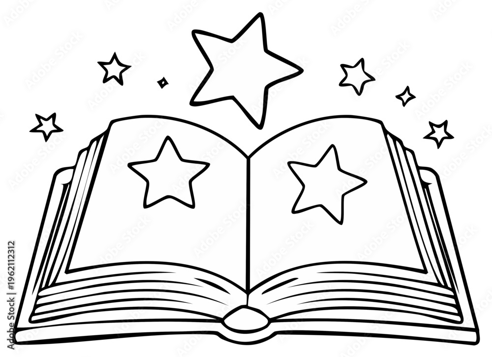 custom made wallpaper toronto digitalMagical Storybook with Star Symbols Illustration