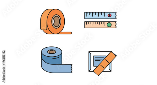 Lab Autoclave Tape Line art creative colorful shapes vector