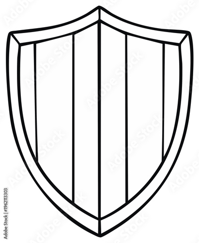 Wallpaper Mural Simplified shield illustration in black and white for coloring book or crest design Torontodigital.ca