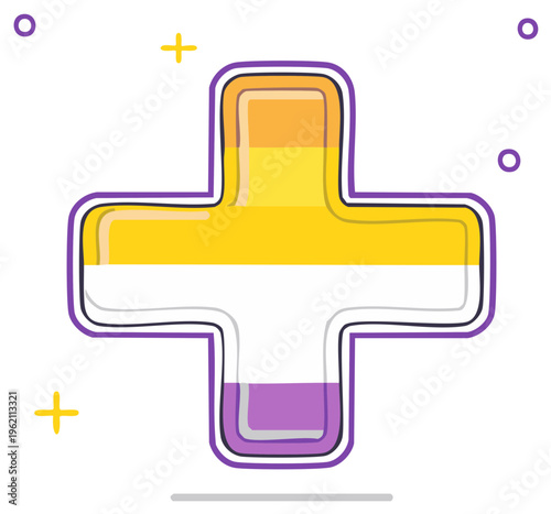 Wallpaper Mural Stylized Non-binary Pride Flag Plus Sign Vector Icon Representing Gender Identity and Inclusivity Torontodigital.ca