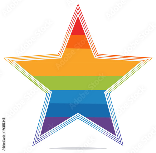 Wallpaper Mural Rainbow star illustration, LGBTQ pride symbol, isolated on white Torontodigital.ca