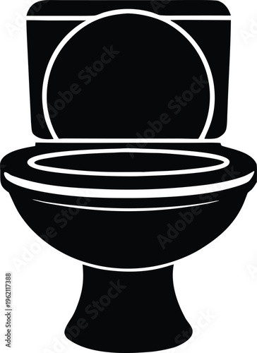 Toilet vector icon black silhouette modern lavatory glyph symbol