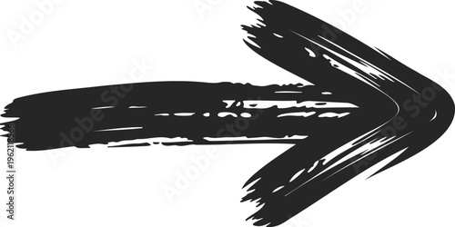 Bold Brush Arrow Symbol | Hand Painted Direction Icon