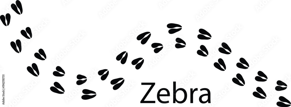 Naklejka premium Zebra Footprint Icon – Animal Track Paw Print Silhouette Vector EPS