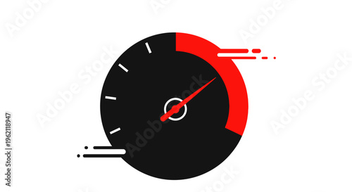 A graphic illustration depicting high speed and rapid progress for a project or concept