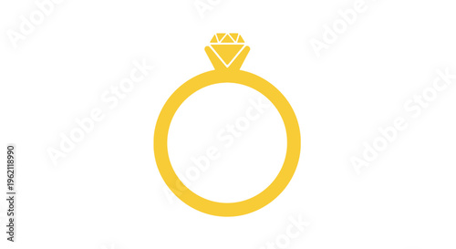 A minimalist yellow ring with a diamond, perfect for symbolizing love and engagement proposal