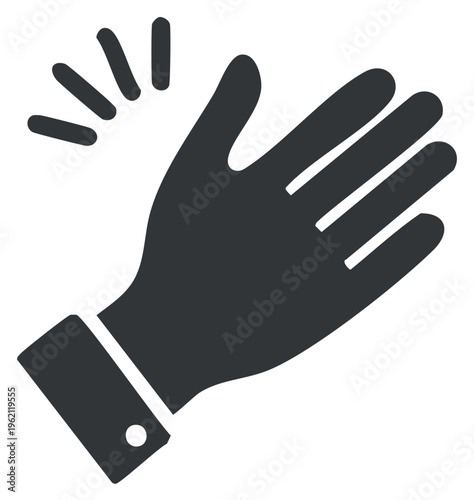 Clapping or waving hand gesture flat vector icon for greetings and applause