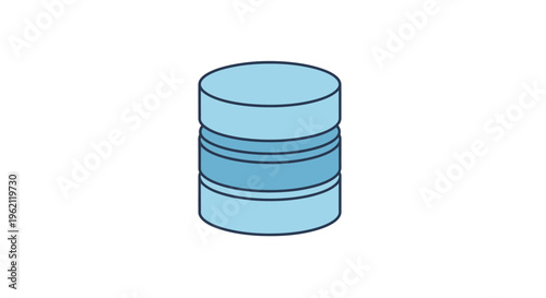 A schematic representation of a layered cylindrical structure, with colored segments and an outline