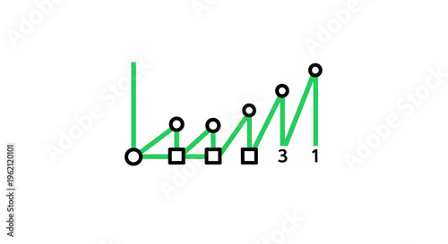 Abstract Chart Depicting Data Trends and Fluctuations on a White Background