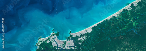 фотографія Satellite view of São Paulo urban area and surroundings, Brazil, July 2025, High