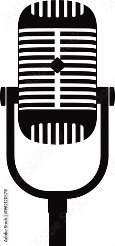 Vintage microphone icon for podcasting and music recording
