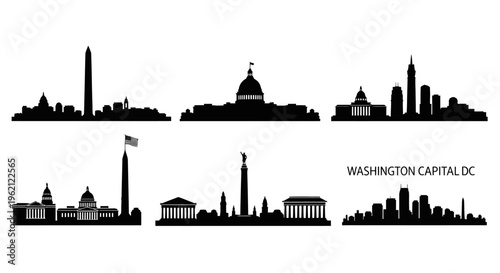 Washington DC Skyline Silhouette: Iconic Landmarks Collection