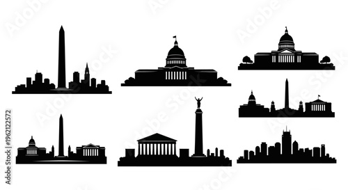 Washington DC Skyline Silhouette: Iconic Landmarks Collection