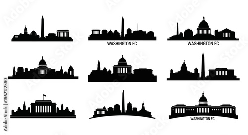 Washington DC Skyline Silhouettes: Iconic Landmarks Collection