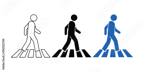 Foto Vector graphics of pedestrians crossing a symbolic representation