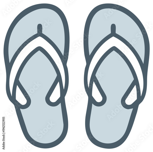 Pair of flip flop sandals icon vector illustration for summer beach and vacation concepts