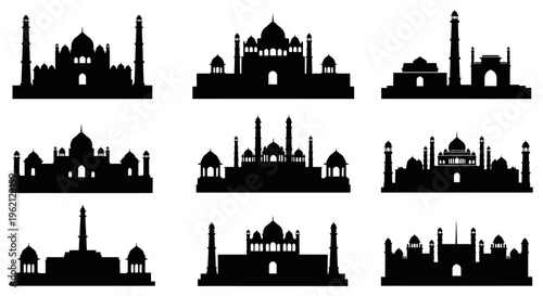Taj Mahal Silhouette Collection: Iconic Indian Architecture & Landmarks