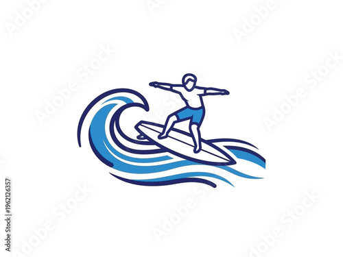 Man surfing on ocean wave.