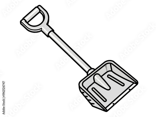 Shovel with long handle tool.