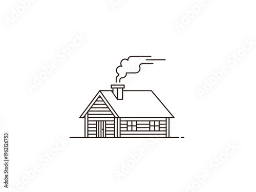 Simple House with Smoke.