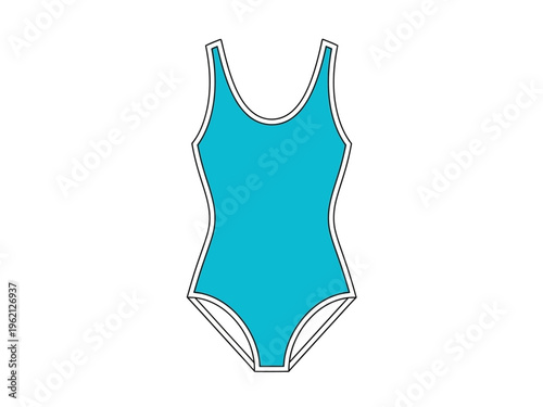 Teal Woman Swimsuit Monokini.