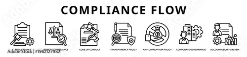 Compliance Flow web banner icon illustration