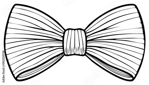 Line Art Bow Tie Accessory Illustration