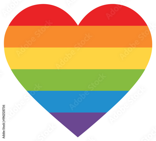 Rainbow Heart Symbol Representation of Love and Equality