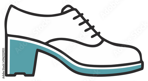 Modern Lace Up Oxford Shoe with Chunky Heel