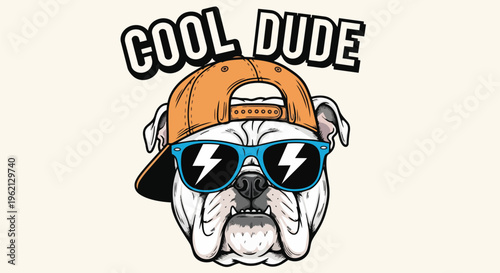 Modern Bulldog Illustration with vibrant details against a solid background, suitable for posters, social media, and merchandise.