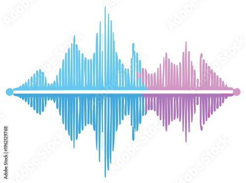 Colorful Audio Waveform with Reflection Digital Sound Representation