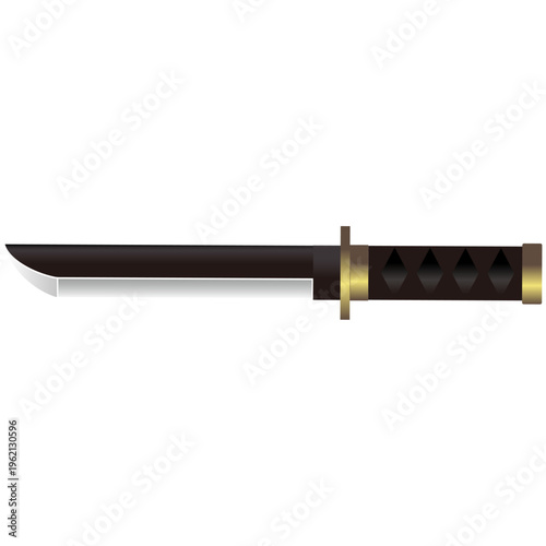 日本の武士や侍や忍者が使う刀のイラスト_カラー