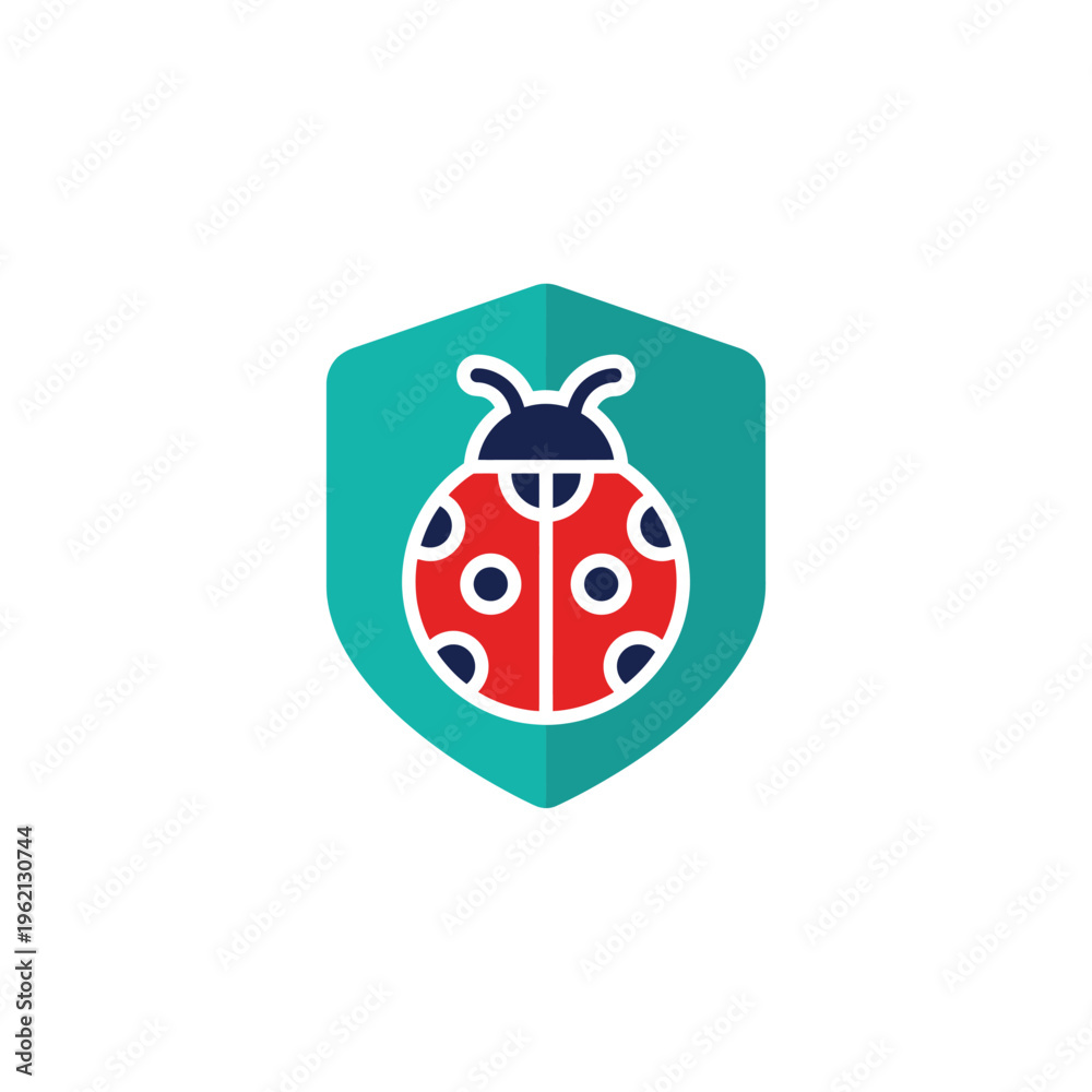 Fototapeta premium Pesticide Free Bug Shield Geometric Icon