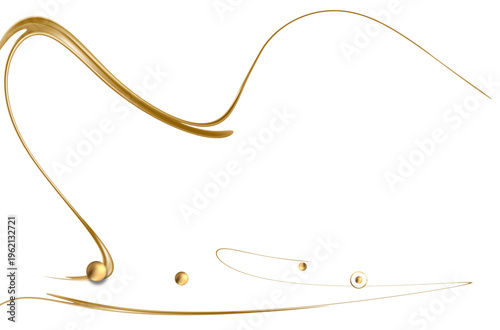 流れるようなゴールドラインと抽象的な曲線が美しいミニマル装飾デザイン｜高級感のある余白重視の背景素材