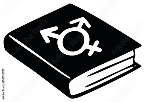 Book about transgender symbol black and white educational resource for learning materials