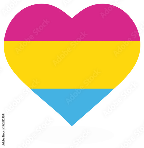 Pansexual Pride Flag Heart Symbol for Love and Support of LGBTQ+ Rights