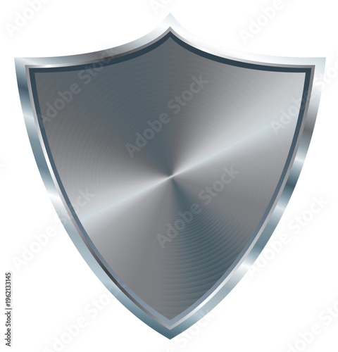 silver metal shield, vector illustration