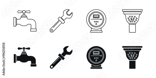 Collection of plumbing and pipefitting tools and fixtures