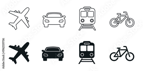 Transportation modes icons