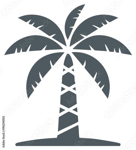 Vector illustration of a palm tree silhouette. Tropical icon.