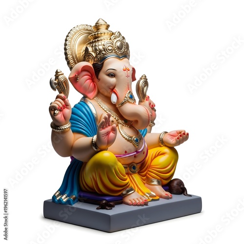 AI Generated Illustration for Happy Ganesh Chaturthi Festival for Invitation, Poster, Social Media Post Design Background