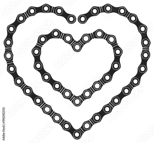 Bicycle Chain Hearts Symbolizing Love and Connection