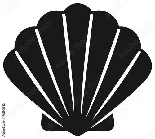 Monochrome Seashell Graphic Simple Black and White Seashell Illustration