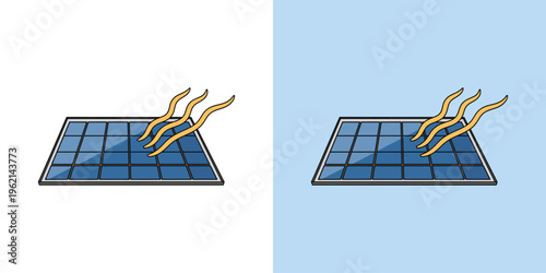 Vibrant vector illustration of a solar energy panel actively converting sunlight into sustainable power, symbolizing clean renewable technology and environmental solutions